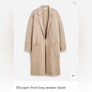 J.Crew Ella Open Front Long Sweater Blazer Size XXS Merino Wool